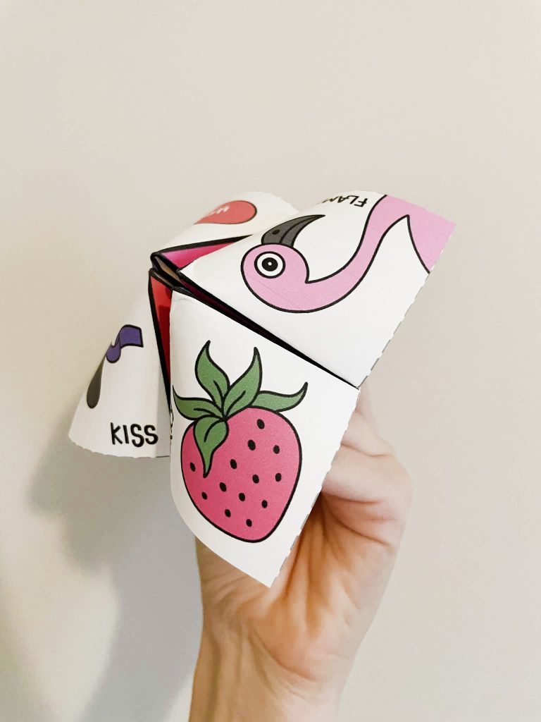 printed and colored cootie catcher