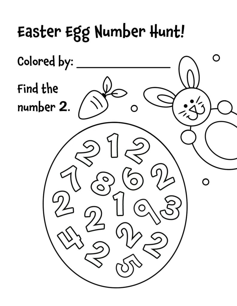 Free Easter Egg Number Hunt Worksheets for Preschool (2)
