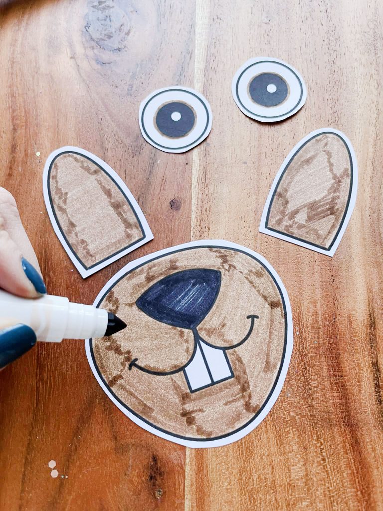 Markers for the Groundhog Craft Cutouts