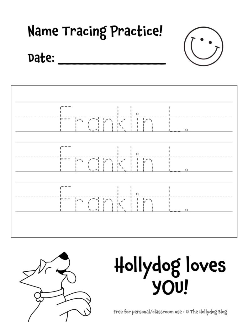 Free Name Tracing Generator for Preschool, Free Customizable Tracing Sheet