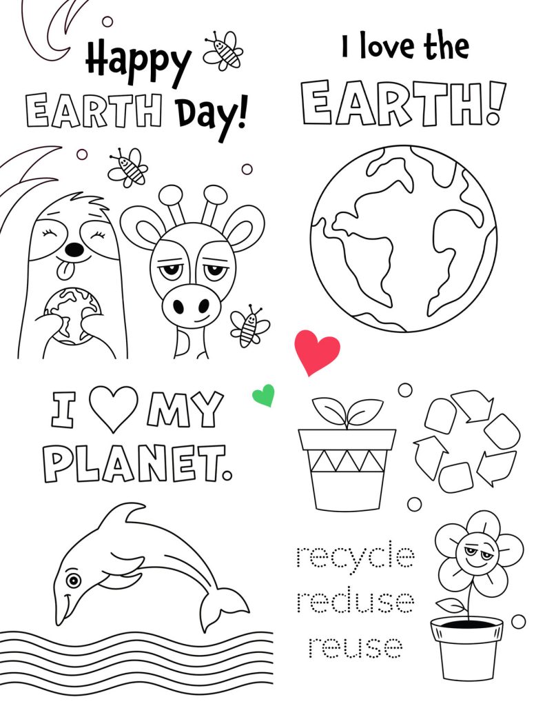 Earth Day Activities for Preschool (Worksheets, Crafts & Free Printables). Earth Day Coloring Pages.