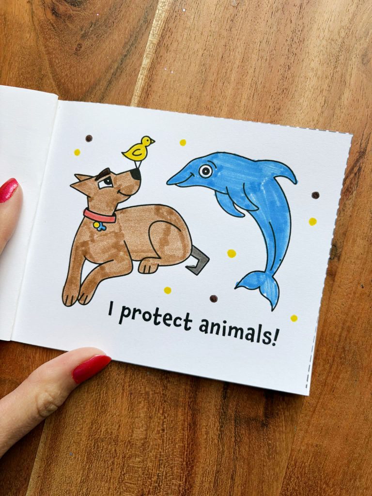 I Protect Animals, Earth Day Mini Book for Pre-K.