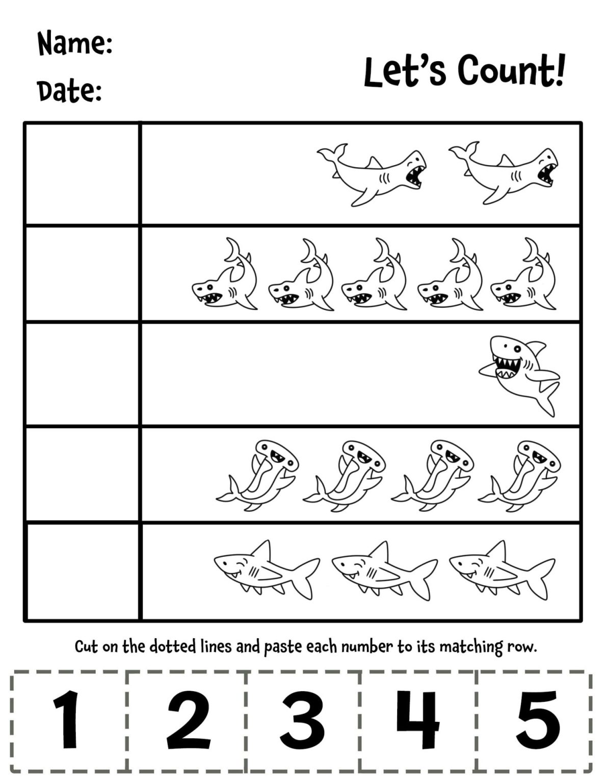 Free Shark Worksheets for Preschool (Fun Ocean Printables & Activities ...