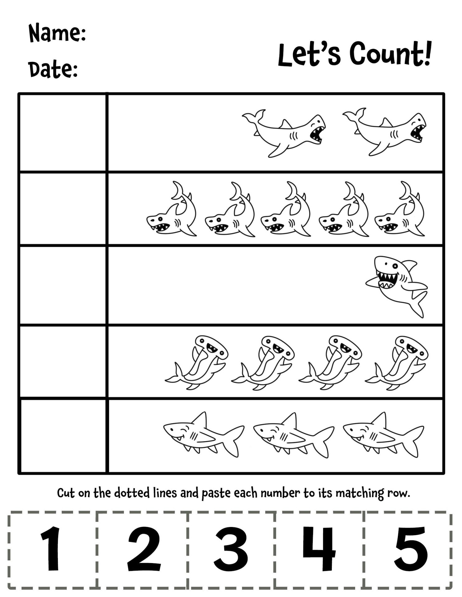 Free Shark Worksheets for Preschool (Fun Ocean Printables & Activities ...