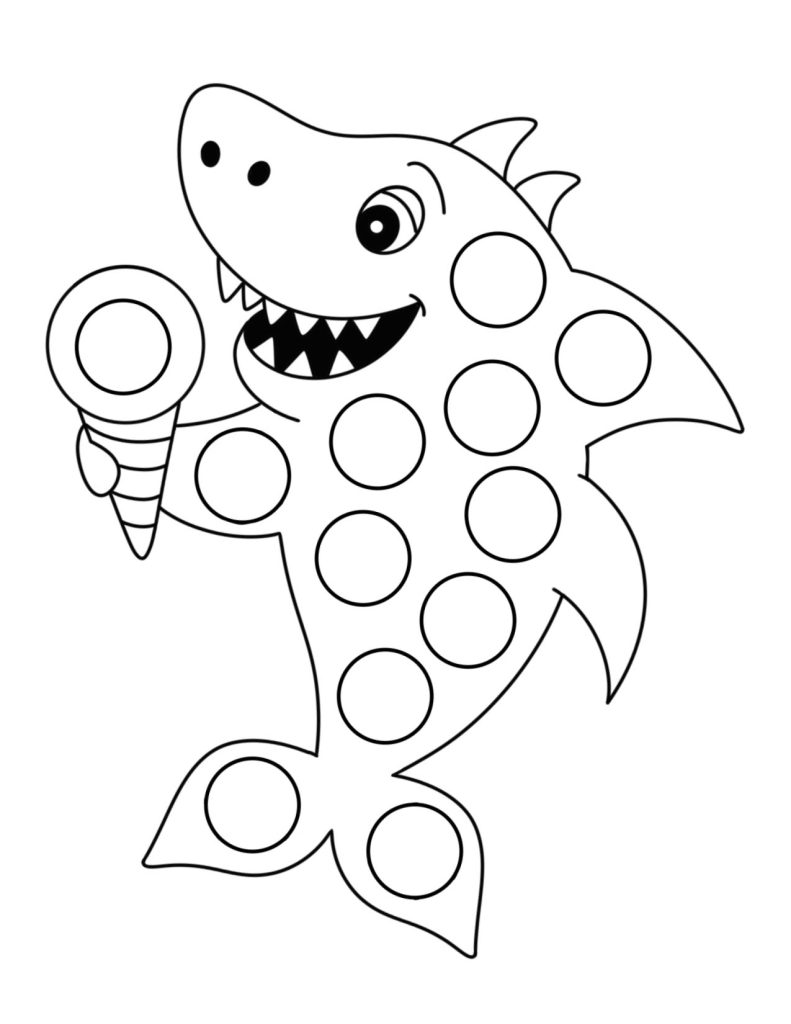 Shark Dot Dot Page for Pre-K