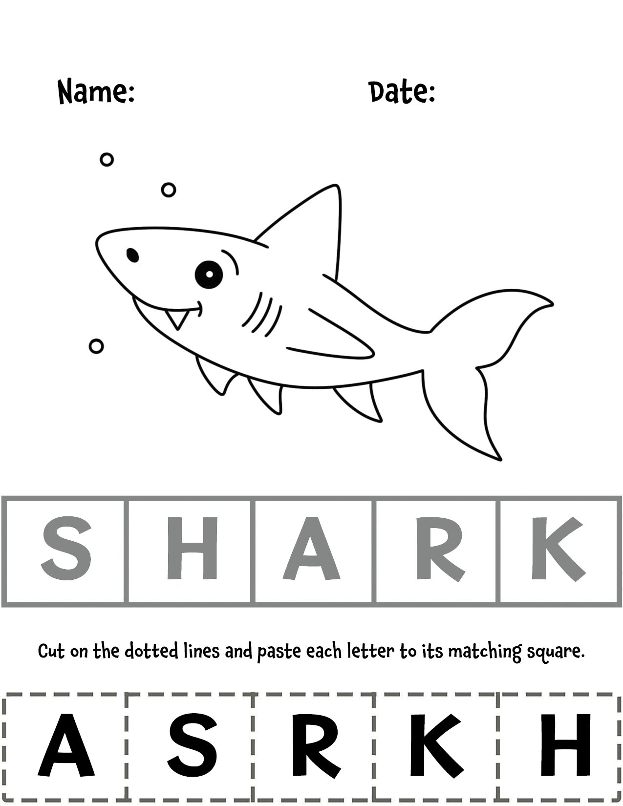 Free Shark Worksheets for Preschool (Fun Ocean Printables & Activities ...