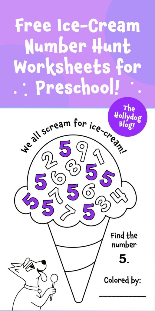 Free Summer Ice Cream Number Hunt Worksheets for Preschool (1–10)