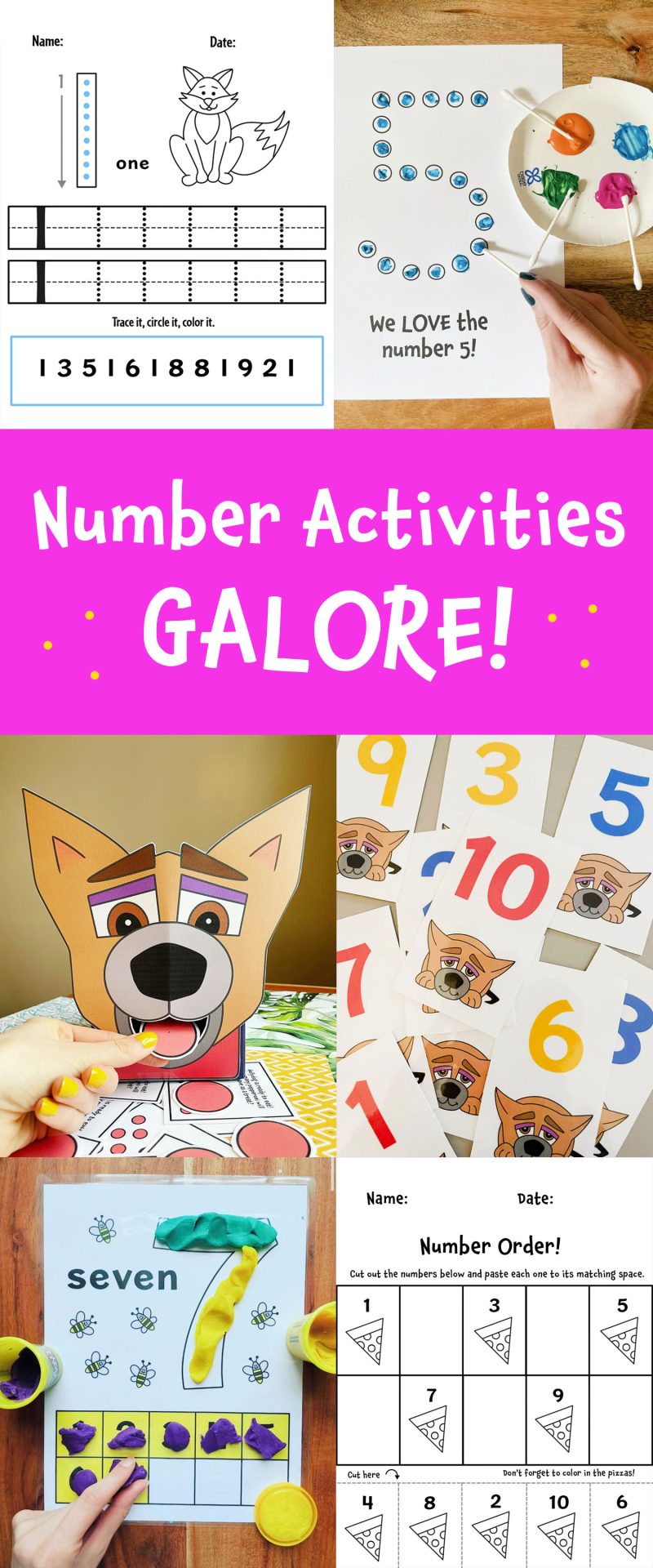 The Best Number Worksheets and Number Activities for Preschool! Learn with Hollydog!