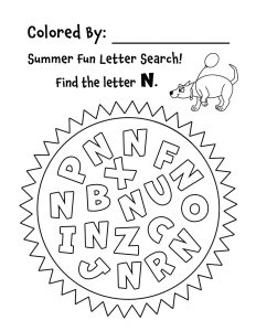 Free Summer Sunshine Letter Search Worksheets for Preschool (A–Z) ⋆ The ...