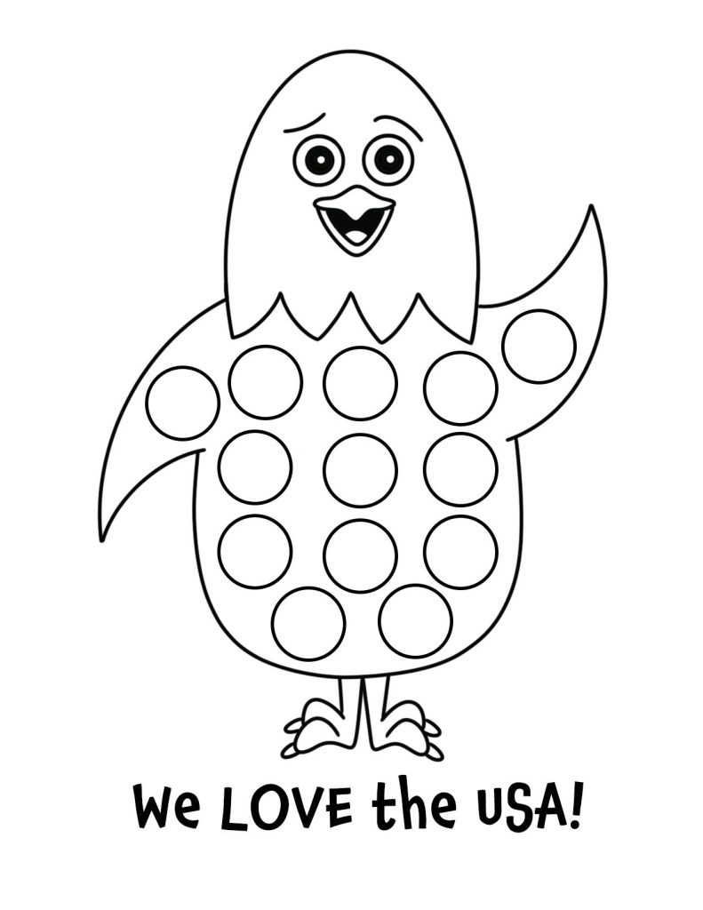 Free 4th of July Dot Dot Page! Eagle!