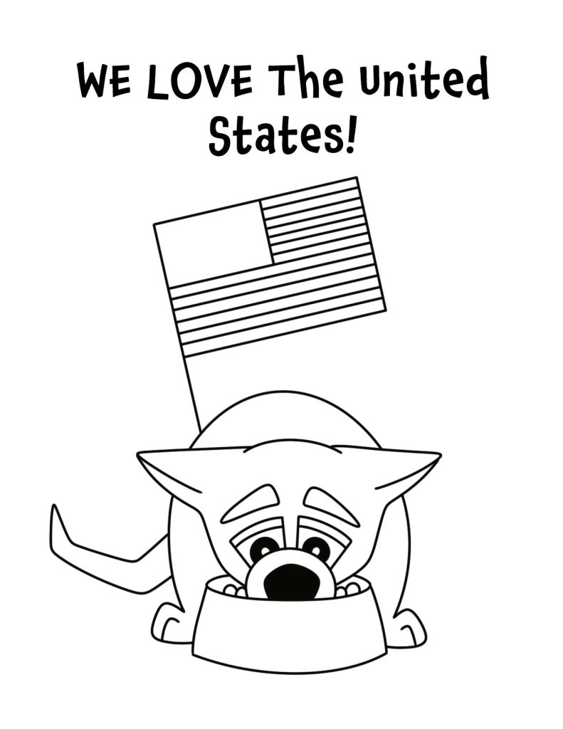 4th of July Coloring Page for Preschool! Learn with Hollydog!