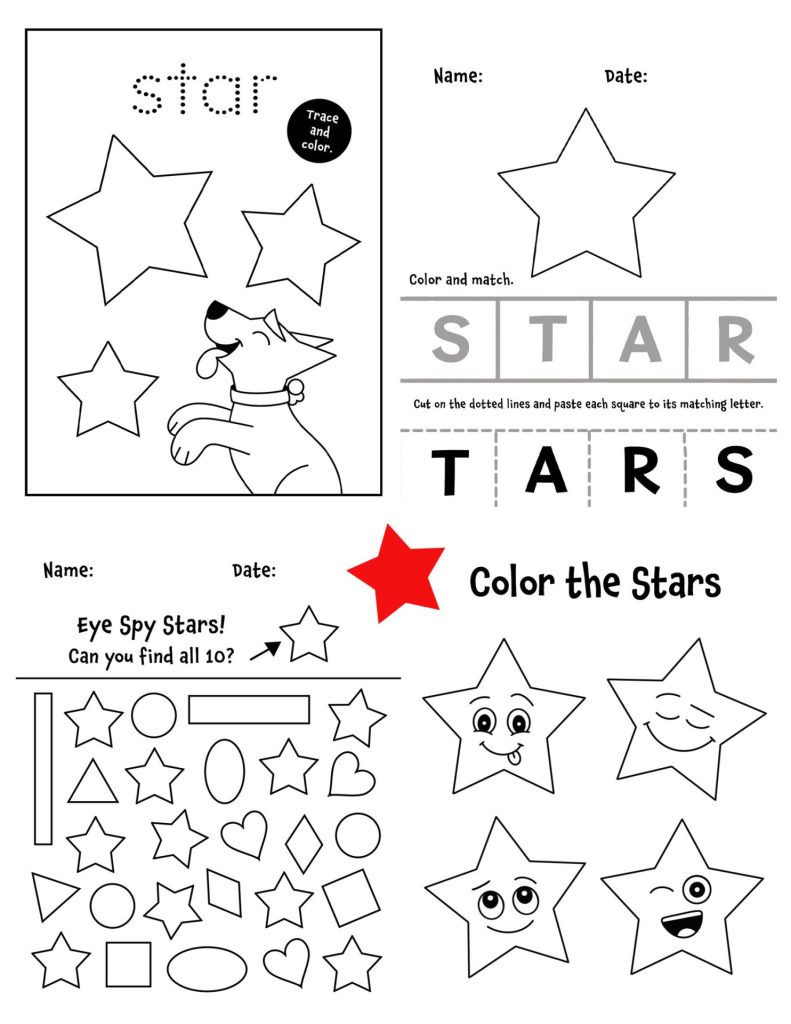 Free Star Worksheets for Preschoolers!