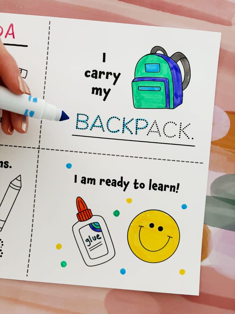 Backpack, glue, crayons, and more! Back to School Preschool Fun!
