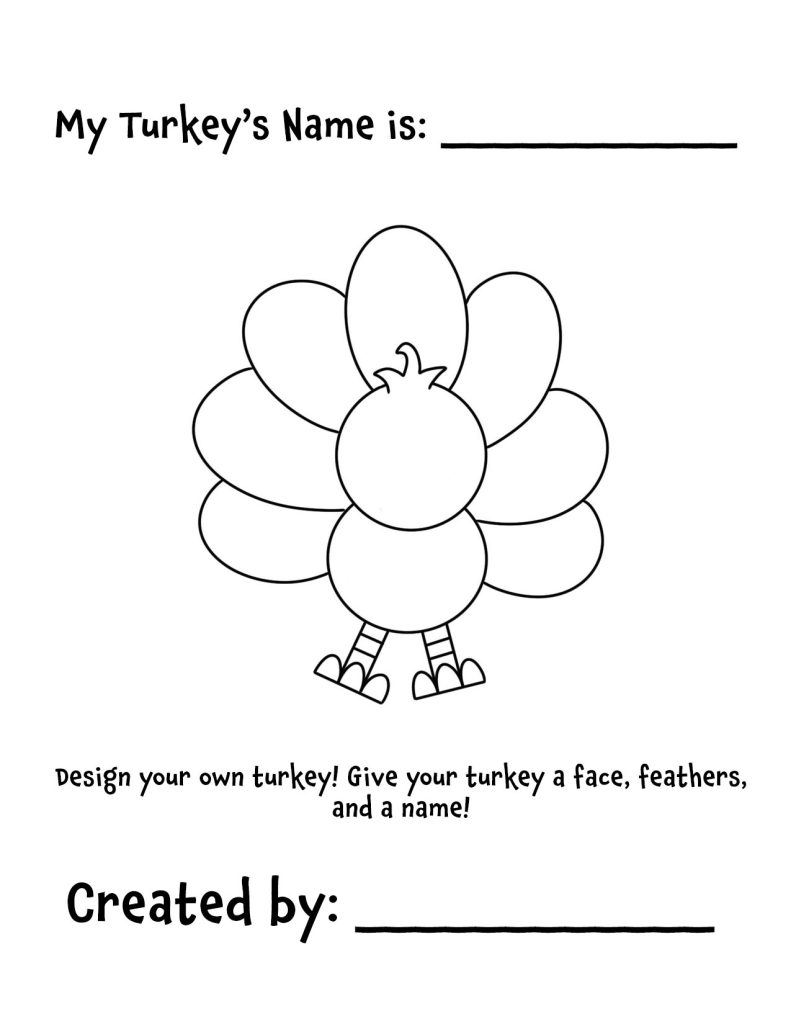 Design Your Own Turkey Printable