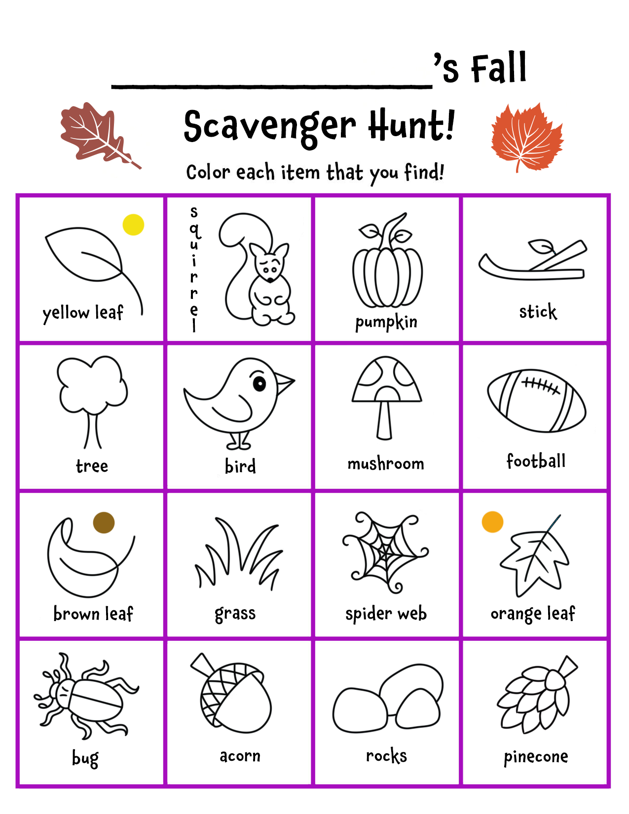 Free Fall Scavenger Hunt for Preschool! 10 Best Fall Books for Preschoolers (Hollydog’s Picks!)
