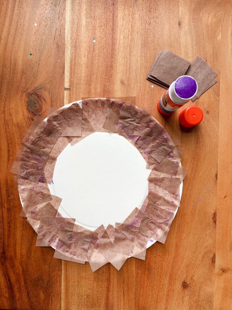 tissue paper squares for the lion craft