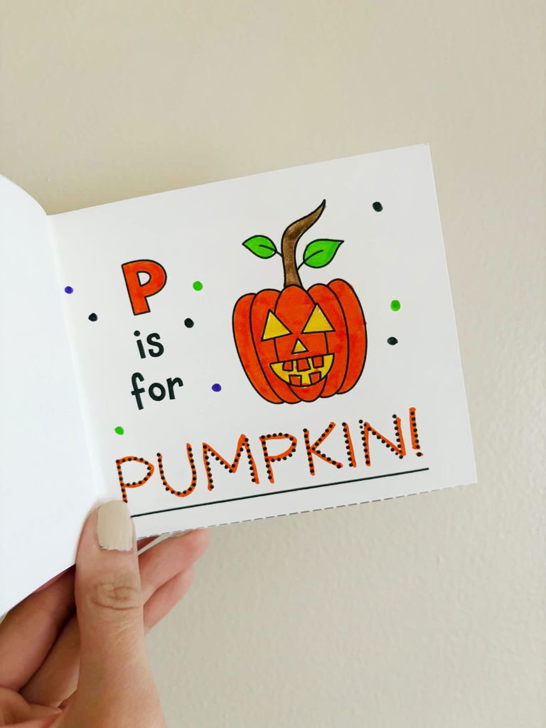 P is for Pumpkin, Page in Halloween Mini Book!