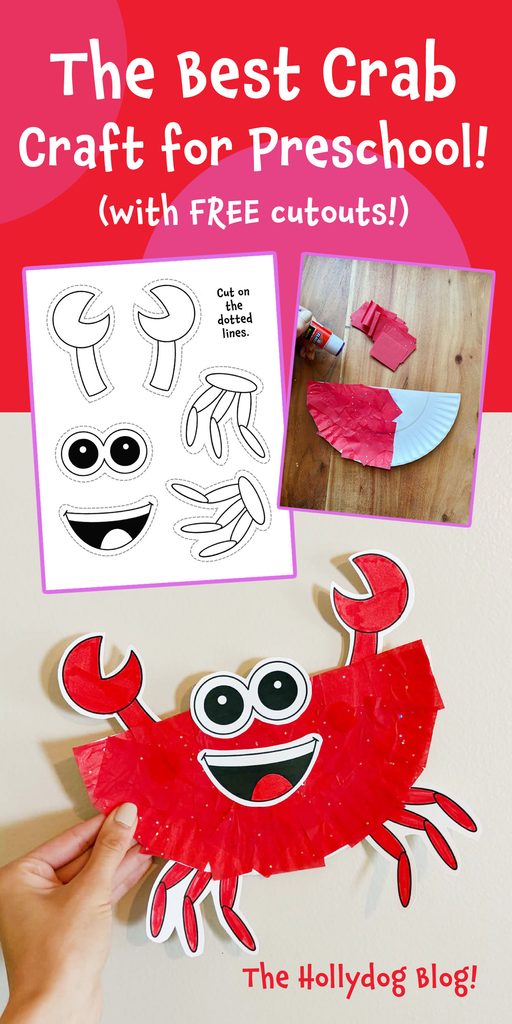 The Cutest Paper Plate Crab Craft for Preschool! (with free cutouts)