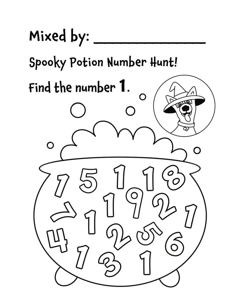 Free Potion Number Hunt 1–10 for Preschoolers!